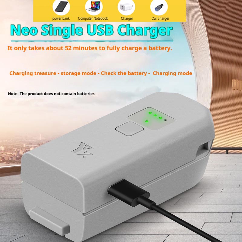 Drone Battery Adapter - Dji Neoドローン用双方向USBバッテリー充電器、急速充電、タイプCケーブル、アクセサリー